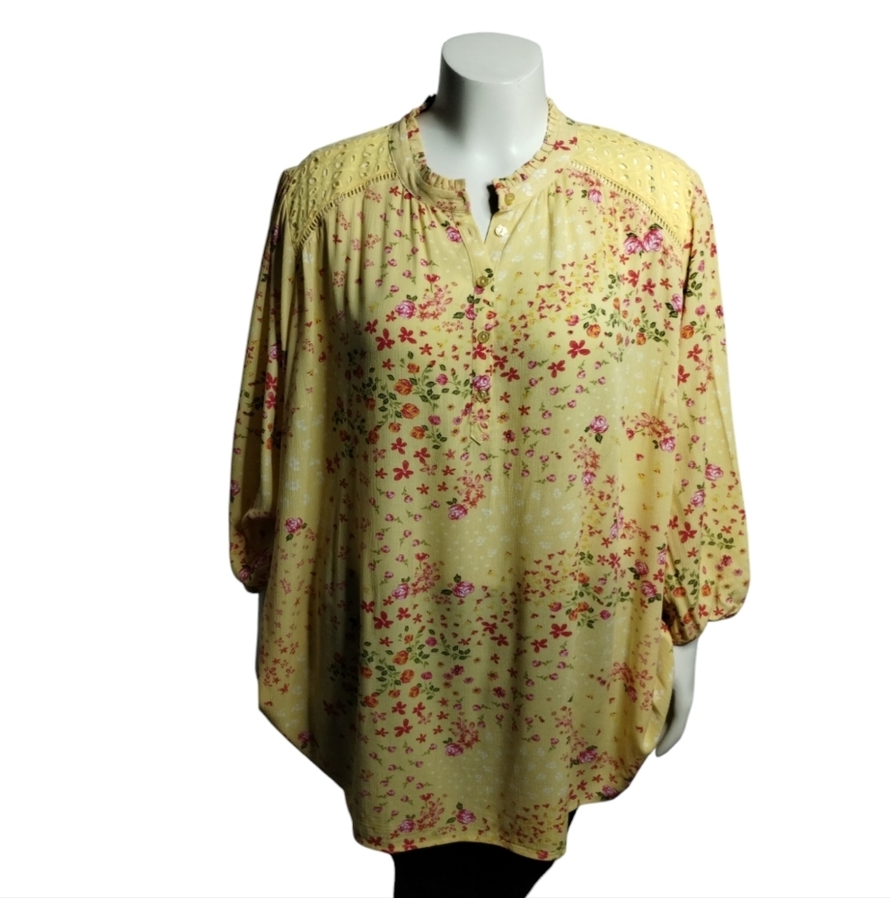 NWT Torrid Women's Cottagcore Floral Summer Peasant Boho Loose Flowy Top size 3X